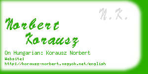 norbert korausz business card